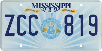 MS license plate ZCC819