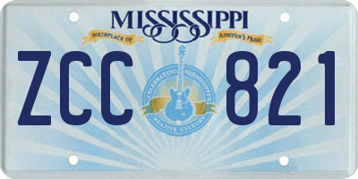 MS license plate ZCC821