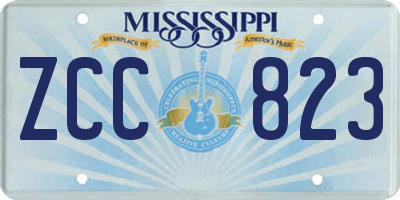 MS license plate ZCC823