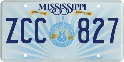 MS license plate ZCC827