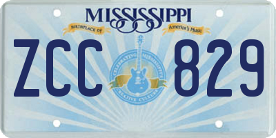 MS license plate ZCC829