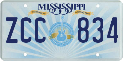 MS license plate ZCC834