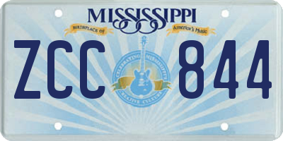 MS license plate ZCC844