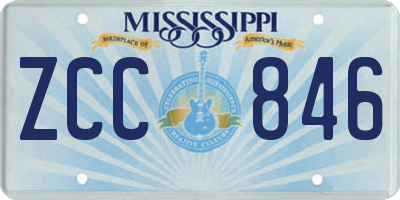 MS license plate ZCC846