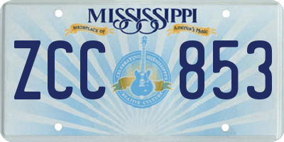 MS license plate ZCC853