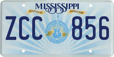 MS license plate ZCC856