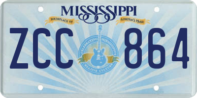 MS license plate ZCC864