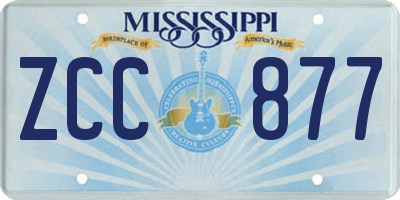 MS license plate ZCC877