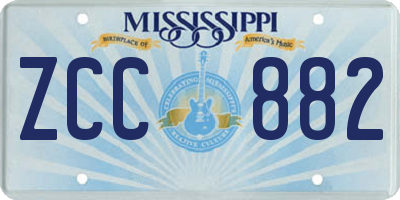 MS license plate ZCC882