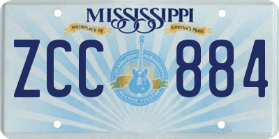 MS license plate ZCC884