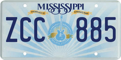 MS license plate ZCC885
