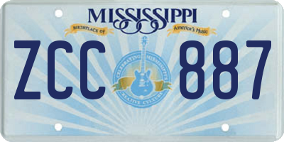 MS license plate ZCC887