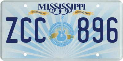 MS license plate ZCC896