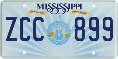 MS license plate ZCC899