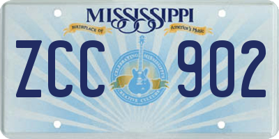 MS license plate ZCC902
