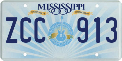 MS license plate ZCC913