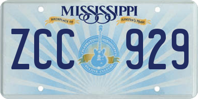 MS license plate ZCC929