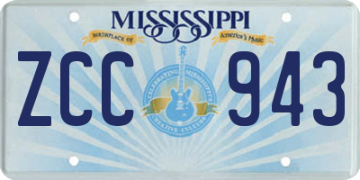 MS license plate ZCC943