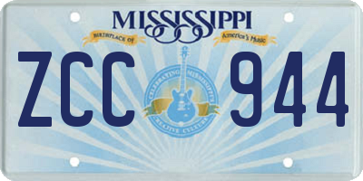 MS license plate ZCC944