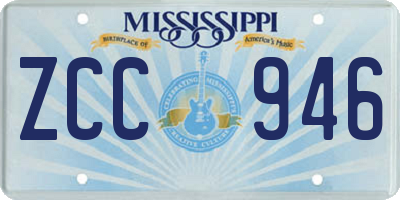 MS license plate ZCC946