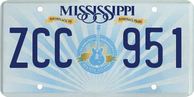 MS license plate ZCC951