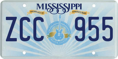 MS license plate ZCC955