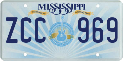 MS license plate ZCC969