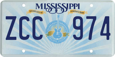 MS license plate ZCC974