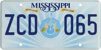 MS license plate ZCD065