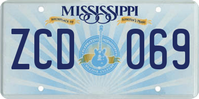 MS license plate ZCD069