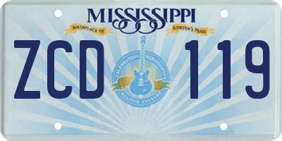 MS license plate ZCD119