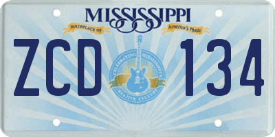 MS license plate ZCD134