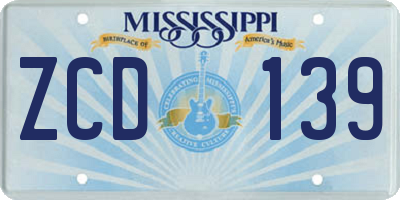 MS license plate ZCD139