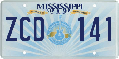 MS license plate ZCD141