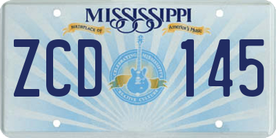 MS license plate ZCD145