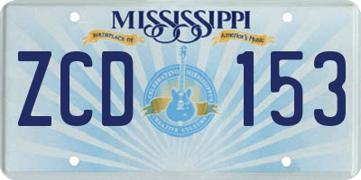 MS license plate ZCD153