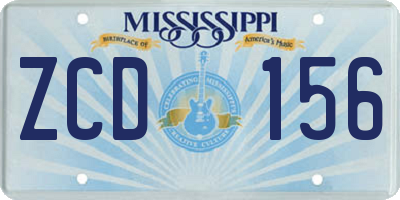 MS license plate ZCD156