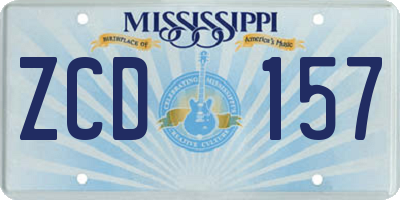 MS license plate ZCD157