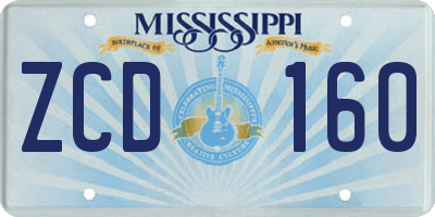 MS license plate ZCD160
