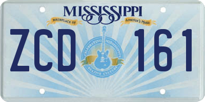 MS license plate ZCD161