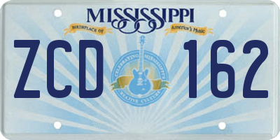 MS license plate ZCD162