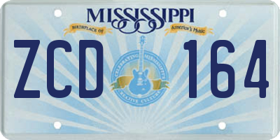 MS license plate ZCD164