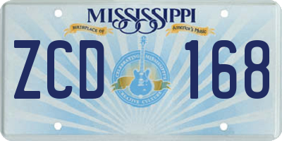 MS license plate ZCD168