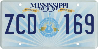 MS license plate ZCD169