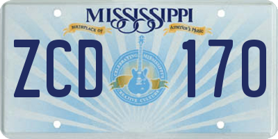 MS license plate ZCD170
