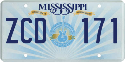 MS license plate ZCD171