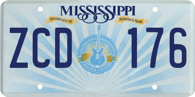 MS license plate ZCD176