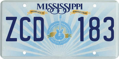 MS license plate ZCD183
