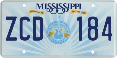 MS license plate ZCD184