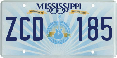 MS license plate ZCD185